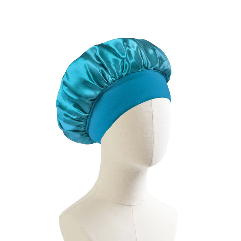 Gorro de Noche de Satén para Mujer con Borde Ancho para Dormir y Cuidado del Cabello image 15