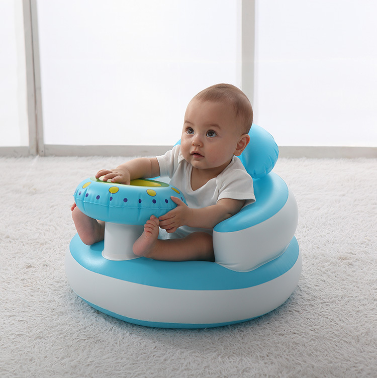 Silla inflable de PVC para bebés, tipo frisbee, para aprender a sentarse, sofá pequeño, silla para comer y bañarse, juguete inflable de ocio, ideal para puestos ambulantes.