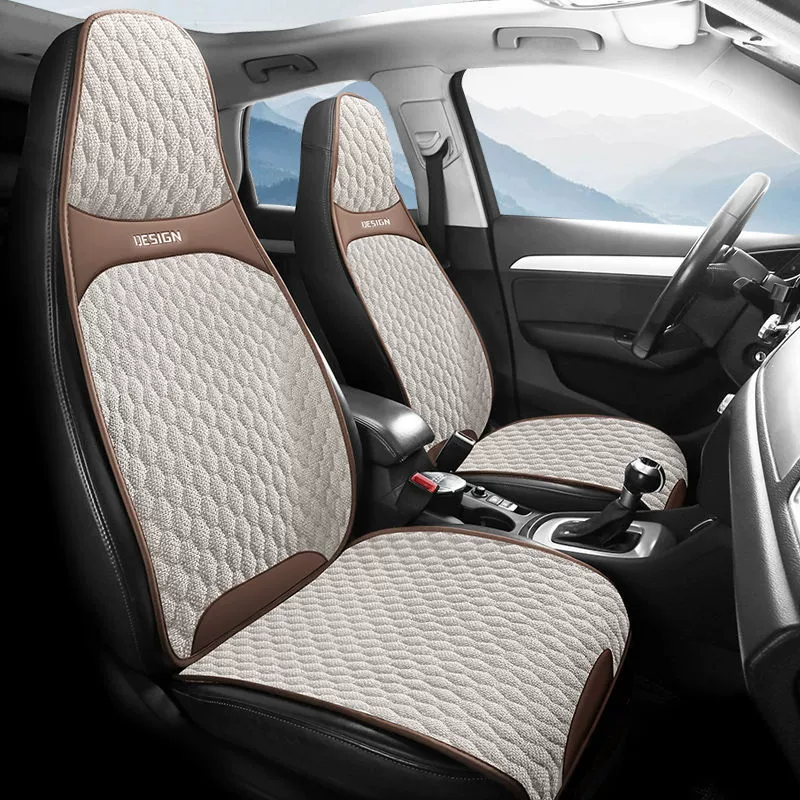 Летняя новая автомобильная подушка четыре сезона универсальная нескользящая льняная дышащая чехол сиденья льняная хлопковая подушка сиденья