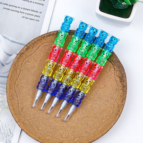 Cute and creative stitching bear, no-sharpening pencil, high-looking stationery for students, durable enough to write in four sections, available as children’s gift