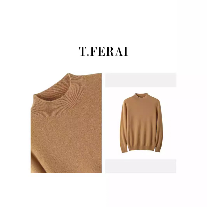 2025 Autumn and Winter New 100 Cashmere Women's Commuting Easiest for Match Temperament Fashion Sweater Long Sleeve Pullover Top