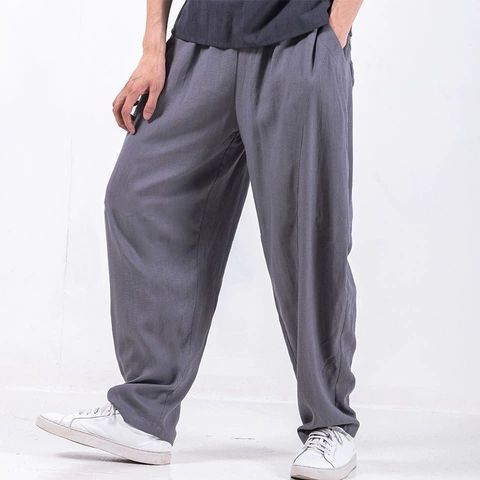 Pantalones de meditación Zen Pantalones de lino finos para hombres Pantalones de yoga para mujeres Pantalones de monje sueltos Pantalones de meditación para hombres
