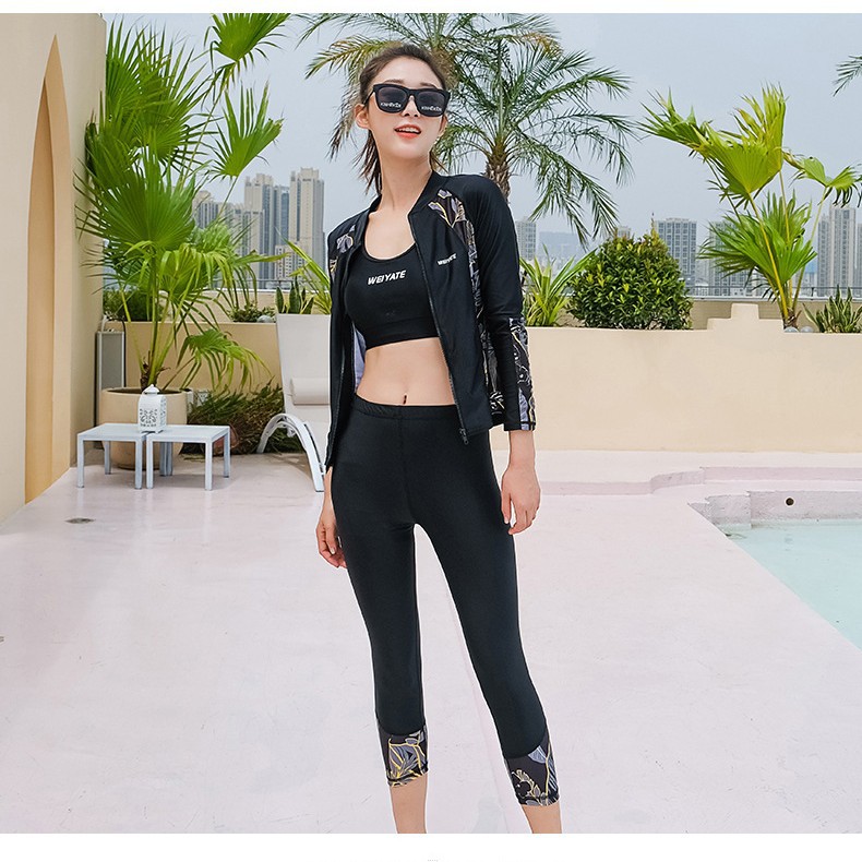 Women's Diving Suit, Sun Protection, Quick-Drying, Two-Piece, Long-Sleeved, Long Pants, Snorkeling Rash Guard, Parent-Child Swimming and Surfing Suit, Freediving