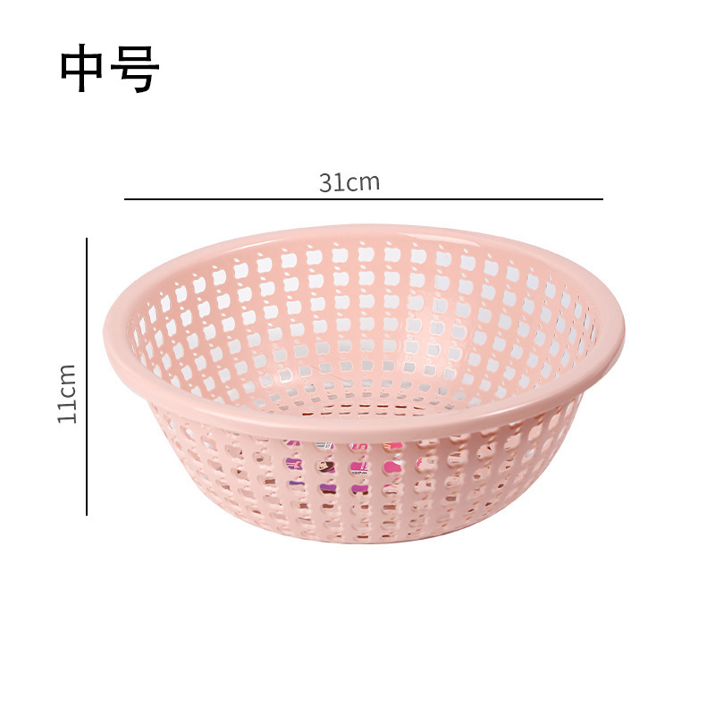 Cesta de drenaje de plástico hueca redonda Cesta de almacenamiento engrosada de frutas y verduras de cocina Cesta de lavado con filtro multifuncional