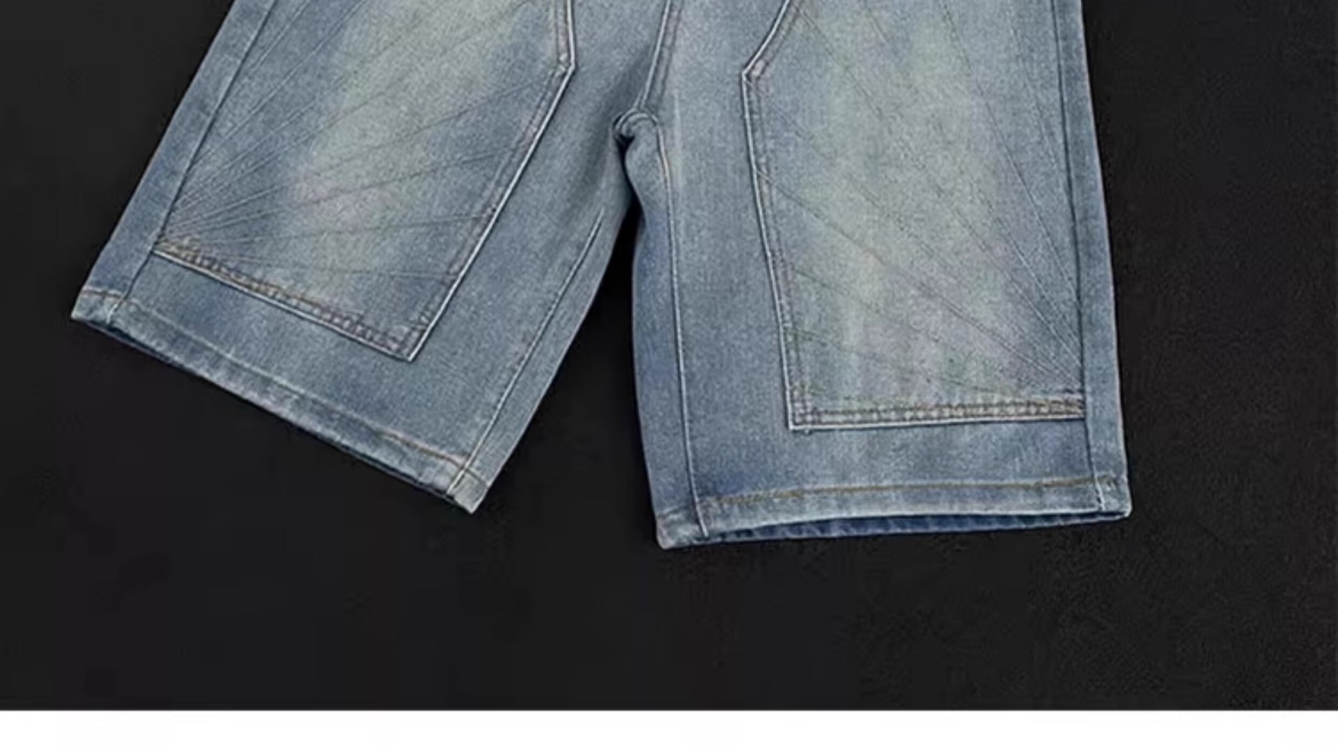 Men's Summer Distressed Denim Shorts Retro Trendy Loose Fit Straight Leg Five Point Mid Waist Long Cotton Jeans_mkmklike.com