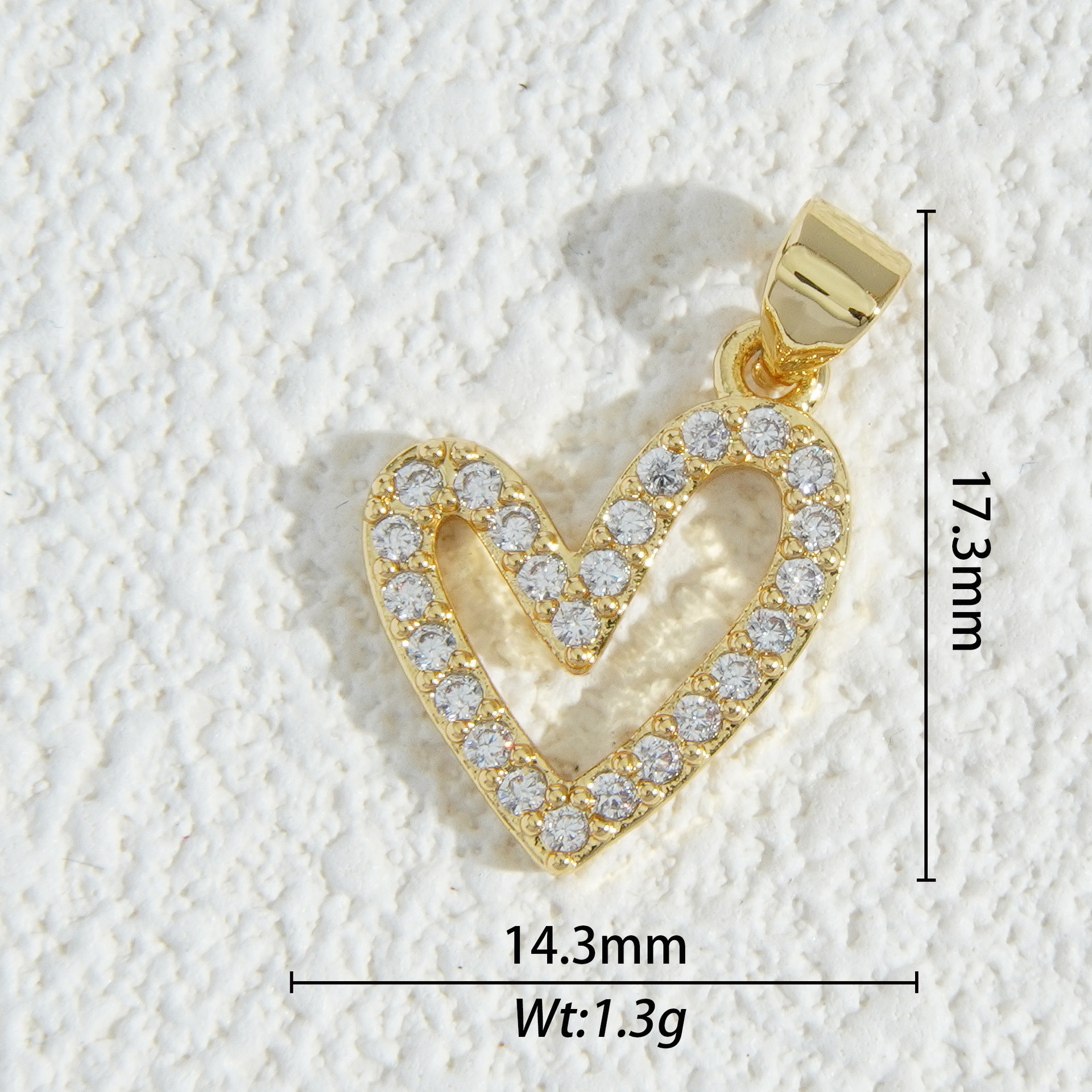 18K oro micro-cristalino accesorios de piedra estrella luna mariposa flores amor colgante DIY collar material pendientes
