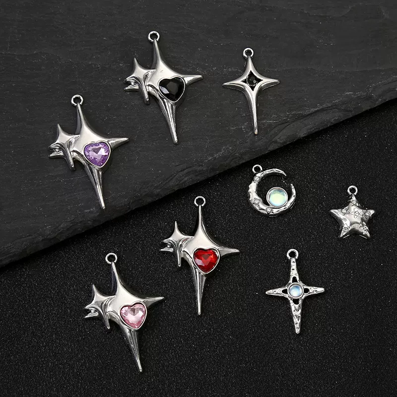 欧美锌合金星星吊坠 DIY项链钥匙扣挂件材料饰品配件耳饰坠子批发