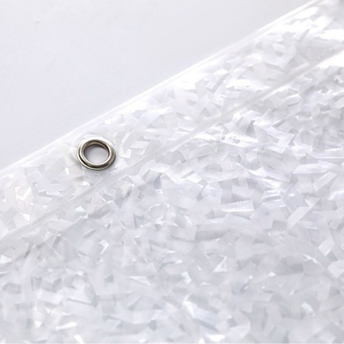 Source Factory 3D Geometry PEVA Shower Curtain Waterproof and Mildew-proof Bathroom No-Punch Partition Curtain
