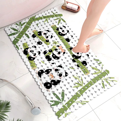 Foot Mat, Bathroom Floor Mat, Avtomobil döşəmə paspasları - six-pandas-eating-bamboo-70x40cm-environmentally-friendly-odorless-shipped-on-the-same-day-simple-round-style