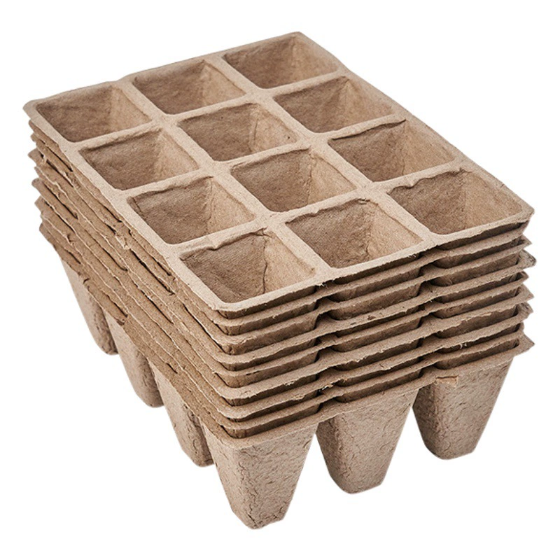 Чашка для рассады из целлюлозы Маленькая 12-сетная коробка для выращивания рассады экологически чистая разлагаемая пригодная для повторного использования чашка для рассады из целлюлозы