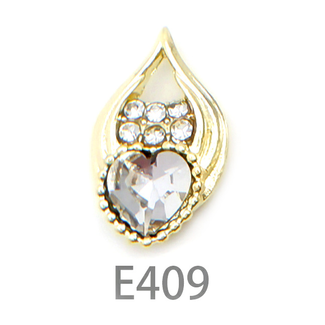 Nuevo transfronterizo europeo y americano estilo corona uñas joyería mezclado lote exquisito en forma de corazón rhinestone Cruz uñas rhinestone venta al por mayor