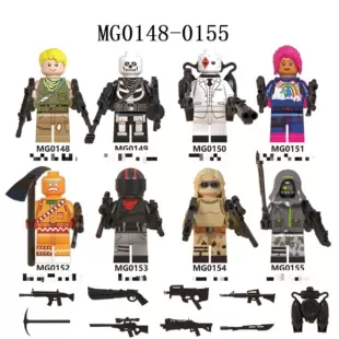 Совместимый минифигурка серии Fortnite (MG0148–0155), ABS 4,5 см, упаковка OPP, экспорт