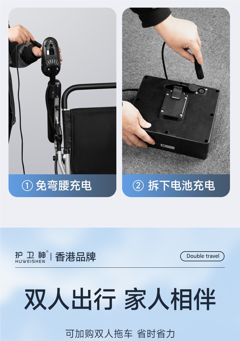 Guardian God's New Electric Wheelchair, Intelligent Fully Automatic Folding Lightweight Scooter for the Elderly, Official Flagship Store