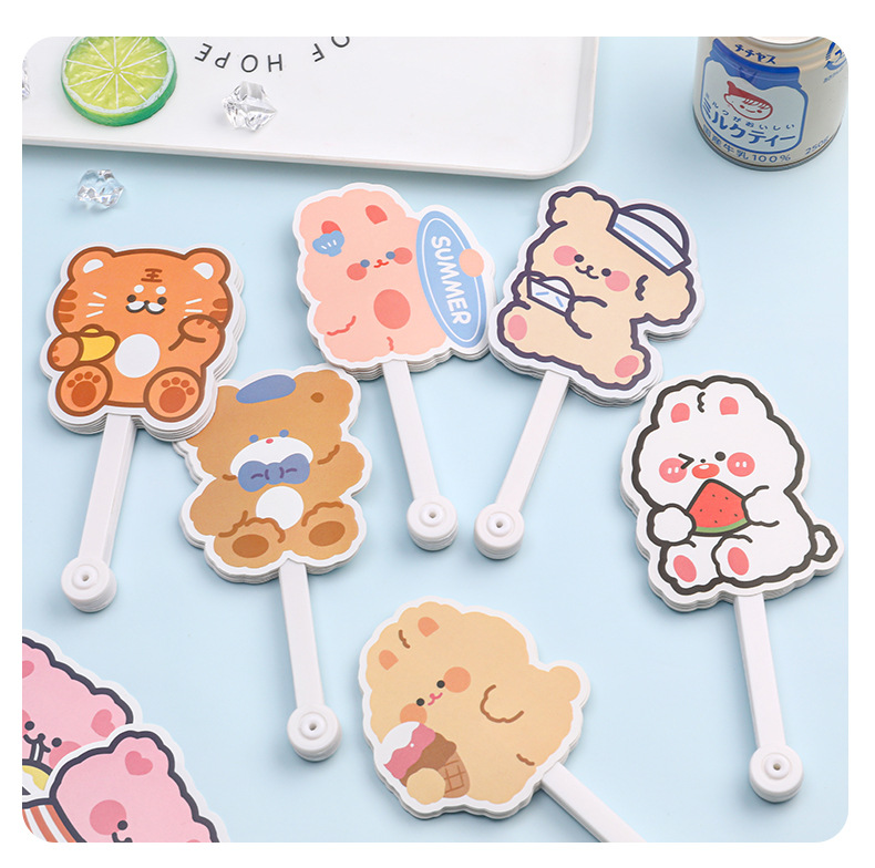 Summer Handheld Cute Cartoon Portable Foldable Fan display picture 1