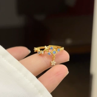 久不掉色铜合金戒指新中式小众 新款少女锆石繁星落尽可调节戒指