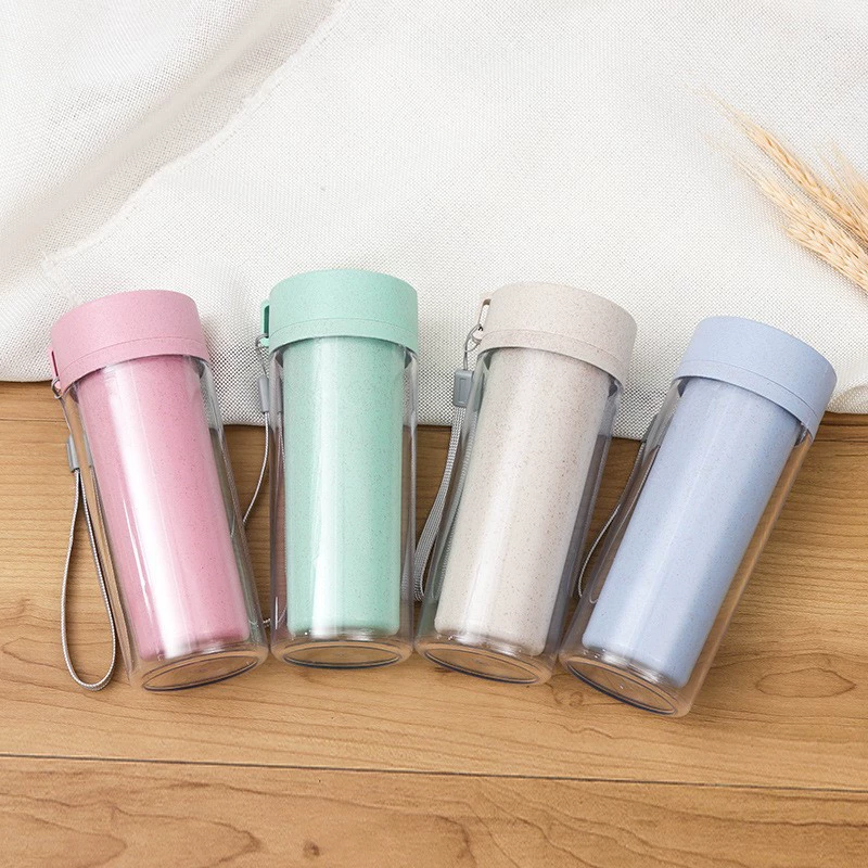 Double -layer transparent insulation plastic cup wheat orange cup wheat incense cup advertisement gift cup activity cup