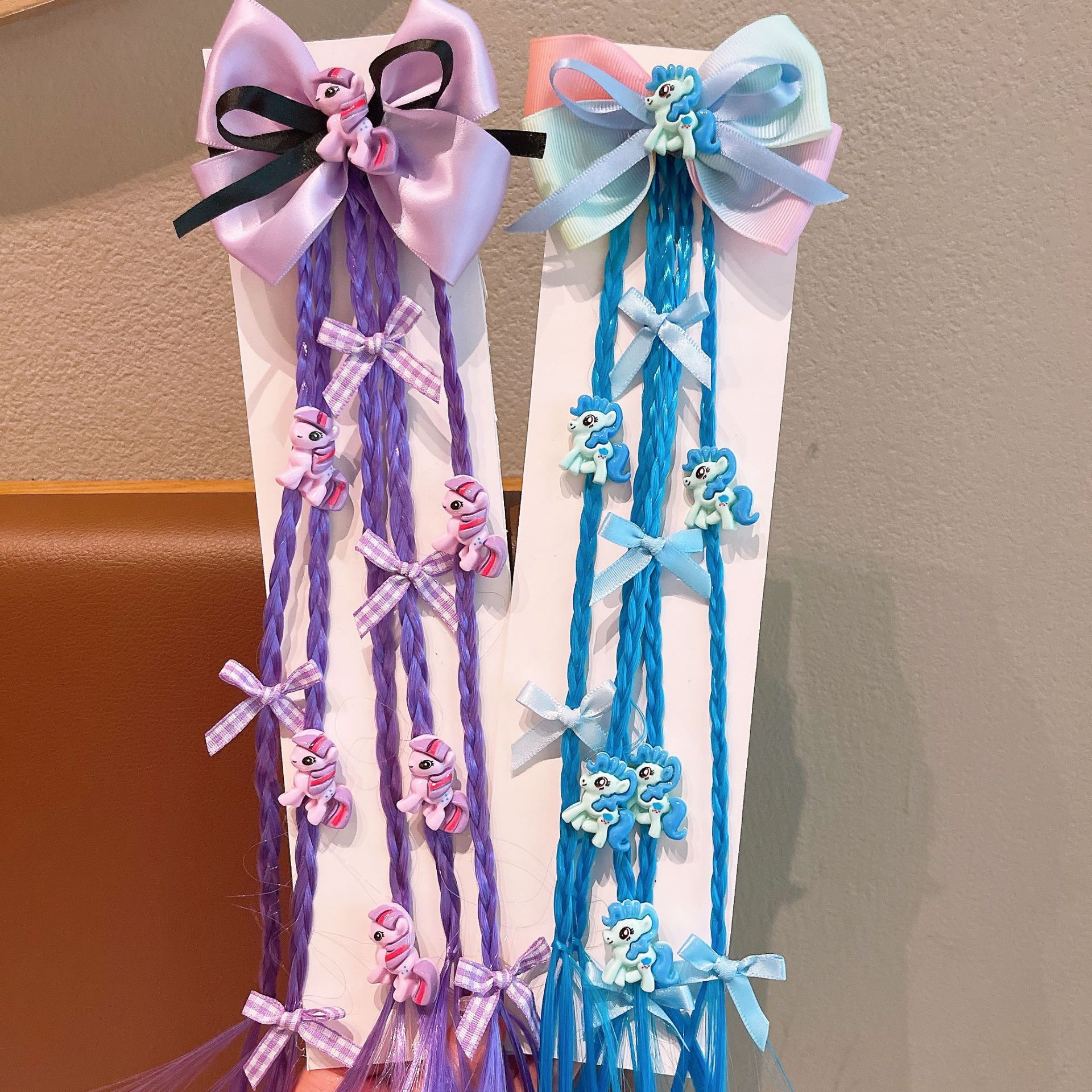 Nuevo niño peluca de cabello de cabello trenzado anillo de cabello chicas lindas paoli trenzado cabello de cola de caballo alta ropa china adornamiento de cabello