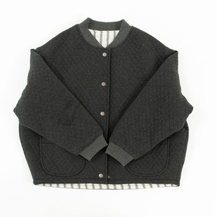 241101 Quilted Thickened Small Cotton Coat Loose Comfortable Rack Collar Cotton Linen Cotton Coat Women's Autumn and Winter Thick Coat
