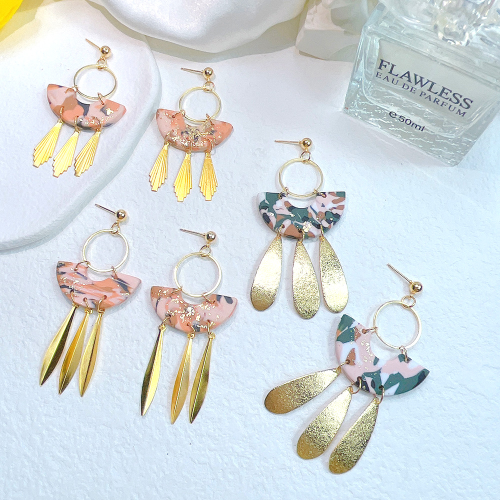 1 Pair Fashion Geometric soft clay Womenu0027S Drop Earrings