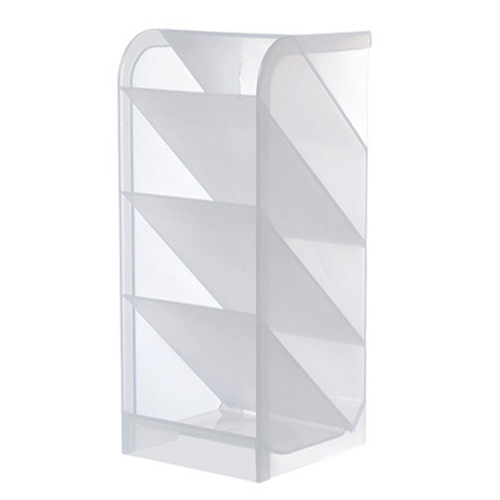 Sloping Insert Pen Holder Plastic Storage Box Transparent Multi-Compartment Pen Rack Storage Creative Makeup Pen Holder Desk Children's Four-Compartment
