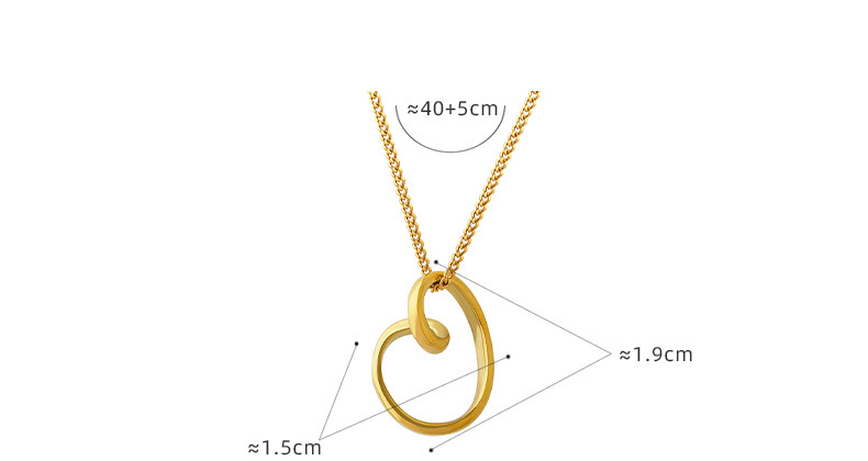 Fashion Heart Shape Titanium Steel Plating Pendant Necklace 1 Piece