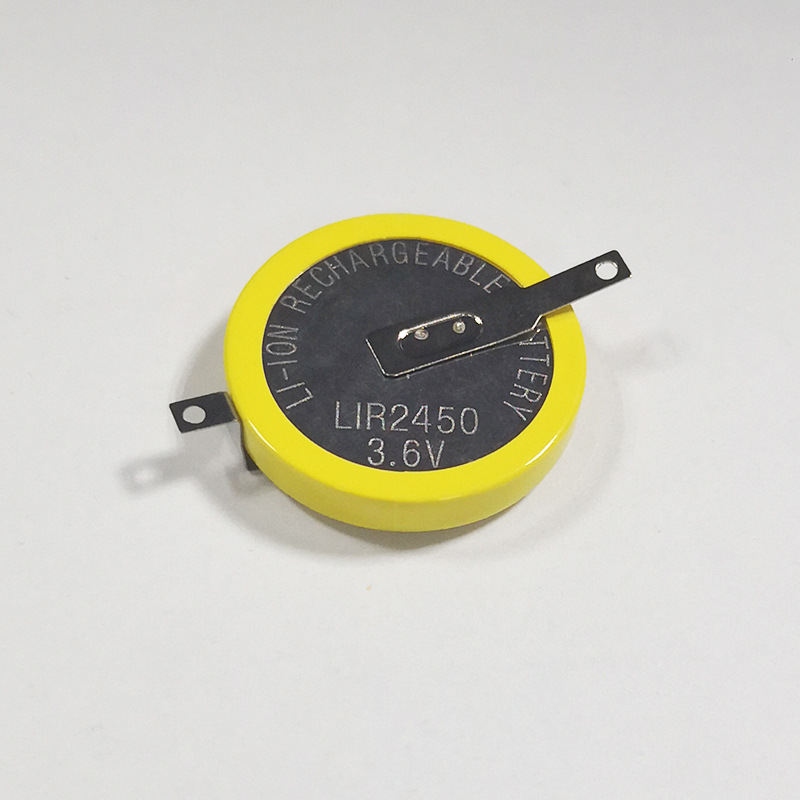 LIR2450纽扣电池蓝牙耳机仪表仪器3.6V120mAh扣式锂离子电池加工