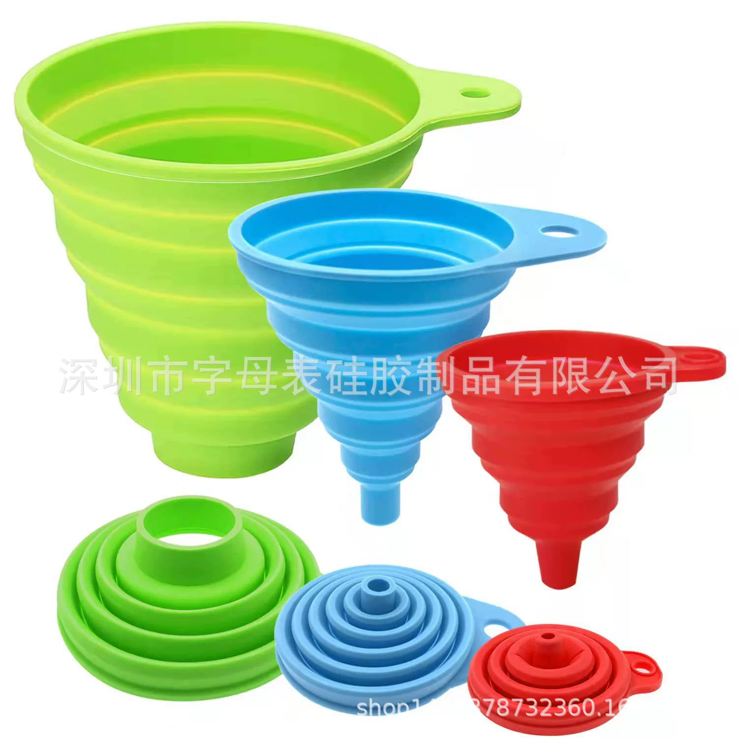 Foldable Silicone Telescopic Funnel, Food-Grade, Compact Portable, Multiple Sizes