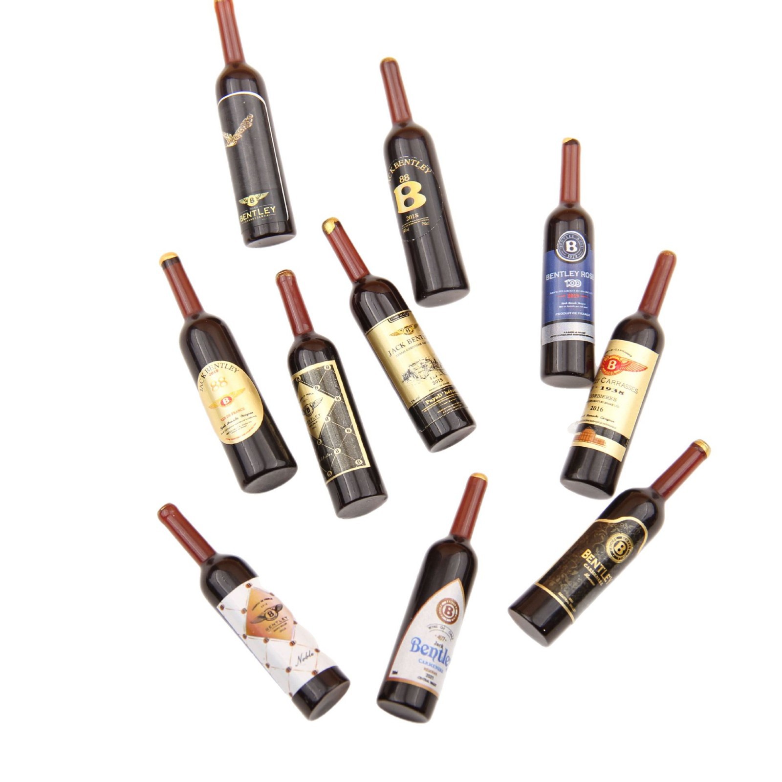 Dollhouse1: 12 Mini vino tinto cocina miniatura imitación botella de vino modelo ob11 colgante