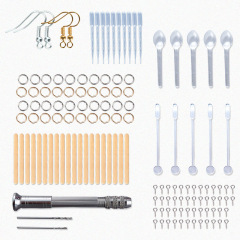 手工diy飾品配件開口單圈耳鈎攪拌棒勺雪糕棒手捻鑽滴管調膠工具