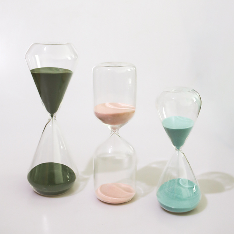 Directo de fábrica Nordic creativo temporizador de 10 minutos de vidrio personalizado salón decoraciones adornos de reloj de arena