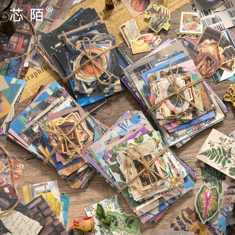 Xinmo Nostalgic Series Material Paper 2.0 Children's DIY Handmade Journal Material Book Xinmo Nostalgic Series Material Paper 2.0 Children's DIY Handmade Journal Material Book