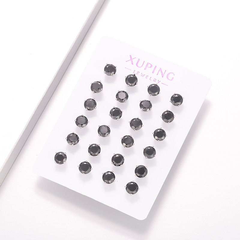 Aretes de Circonia de Cuatro Garras de Aleación de Cobre Galvanizado para Mujer