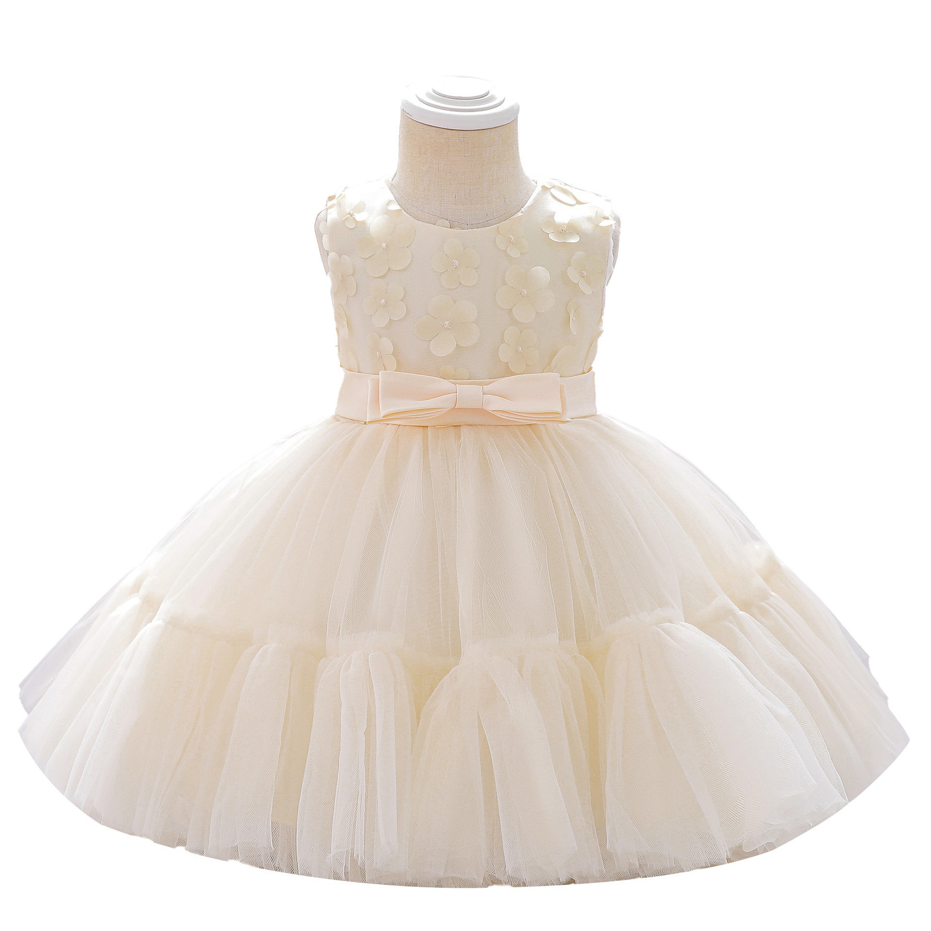 Transfronterizo nueva niña de las flores de la boda hilo esponjoso Niña princesa vestido de un año de edad del bebé banquete catch Week vestido