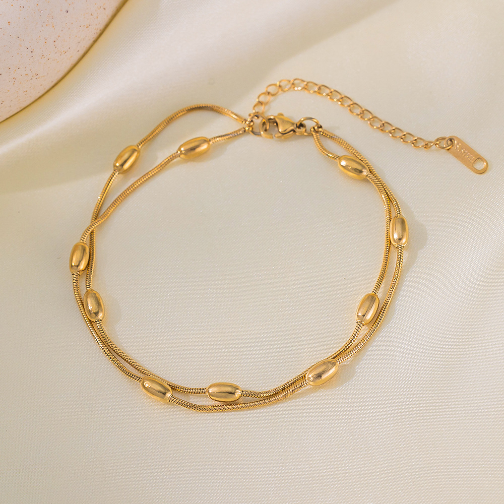 En stock, la correa de acero de titanio explosiva colección de verano no se desvanece, mujeres sencillas y sofisticadas, estilo transfronterizo europeo y americano.