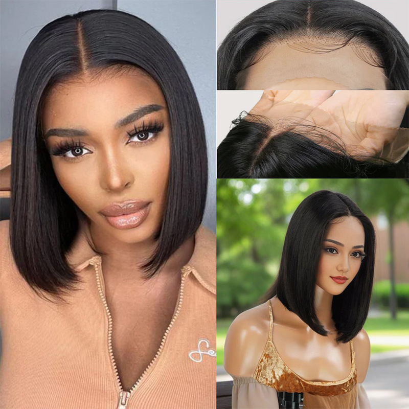 short bob straight synthetic lacewig short wave wig headgear high temperature wire headgear