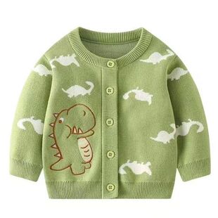 Baby Single-Piece Sweater Spring and Autumn Clothing Infant Knitted Cardigan Boys and Girls Toddler Knitwear Jacket Cotton for Young Children