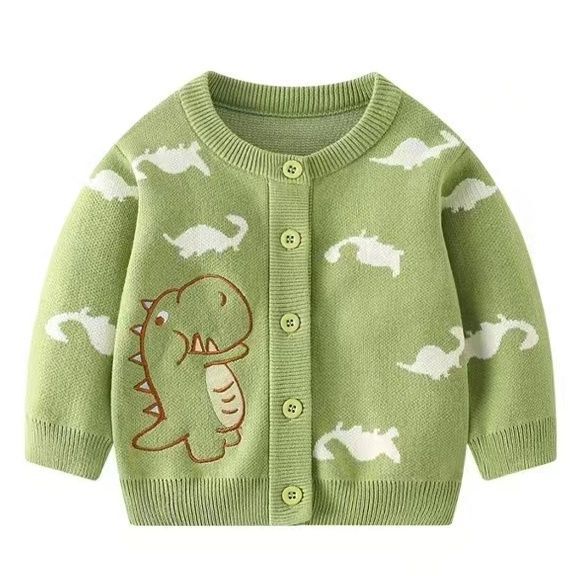 Baby Single-Piece Sweater Spring and Autumn Clothing Infant Knitted Cardigan Boys and Girls Toddler Knitwear Jacket Cotton Small and Medium-Sized Children Dinosaur Baby Single-Piece Sweater Spring and Autumn Clothing Infant Knitted Cardigan Boys and Girls Toddler Knitwear Jacket Cotton Small and Medium-Sized Children Dinosaur