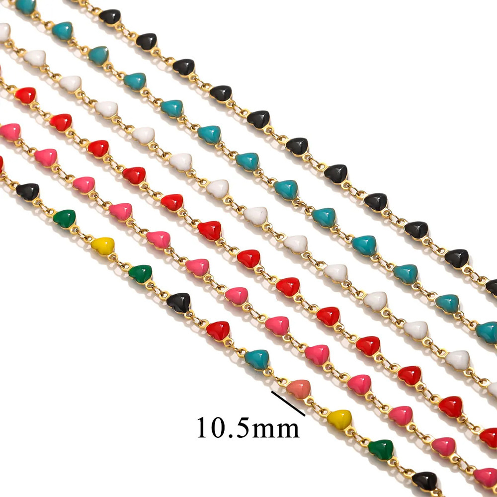 18g Weight Chain Jewelry Making Type DIY Ornament Accessories Classification 1 Piece Quantity 316 Stainless Steel Material Heart Shape Pattern All Seasons Season Plating Design Classic Style Style 1 Piece 316 Stainless Steel DIY Ornament Accessories Chain Classic Style Heart Shape 12