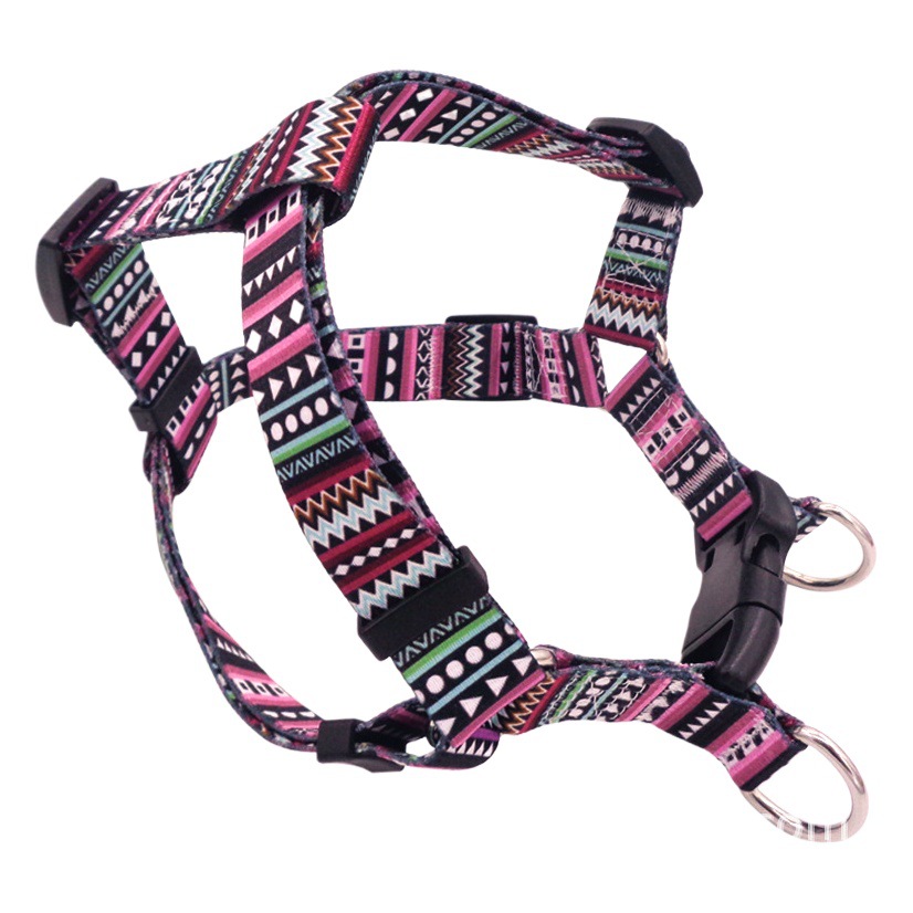 Fábrica en stock bohemio perro pecho correa estilo étnico perro pecho Correa Comercio exterior verano impreso PET Correa