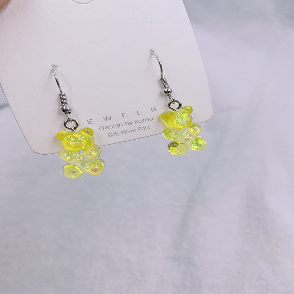 1 Pair Fashion Bear Resin Plating Women's Drop Earrings display picture 2