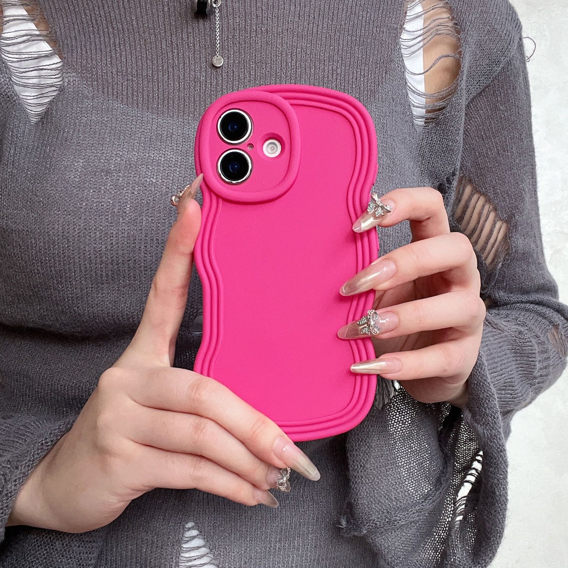 55g Weight iPhone Applicable Brands Phone Cases Classification Silica Gel Material Solid Color Pattern Simple Style Style Silica Gel Solid Color Simple Style Phone Cases Phone Accessories 12