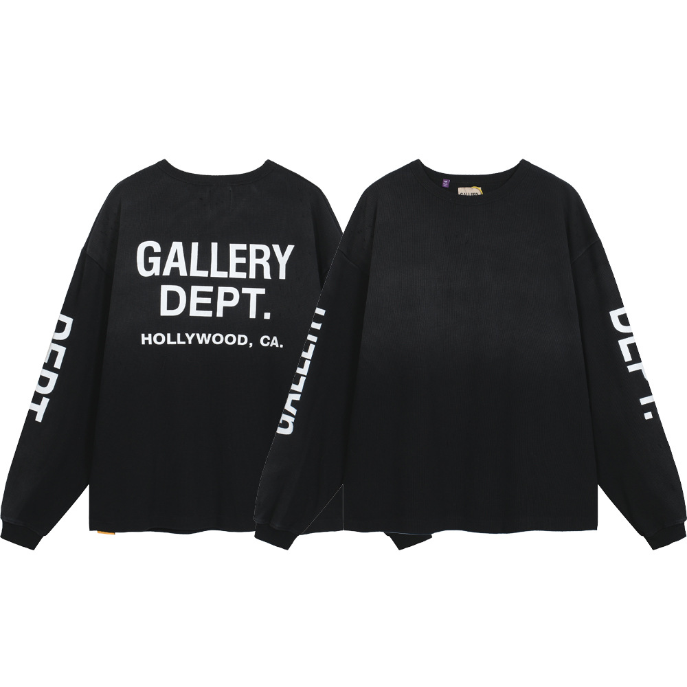 Galería de Dep. Camiseta de manga larga casual para hombres y mujeres con agujeros viejos