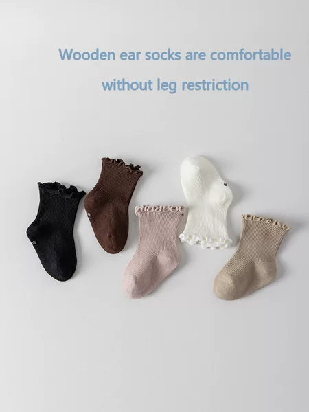 Baby Socks Spring and Summer Cotton Socks Girls Fungus Princess Socks Baby Loose Mouth Non-Leg Kidsren's Mid-Calf Socks Short Socks