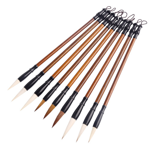 Wholesale factory supply of large, medium, and small calligraphy brushes for beginners' Chinese calligraphy training, students, including wool and goat hair mixed brushes for painting and calligraphy practice, entry-level.