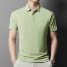 亚马逊热销华夫格男士polo衫夏短袖无痕透气翻领t恤速干男休闲