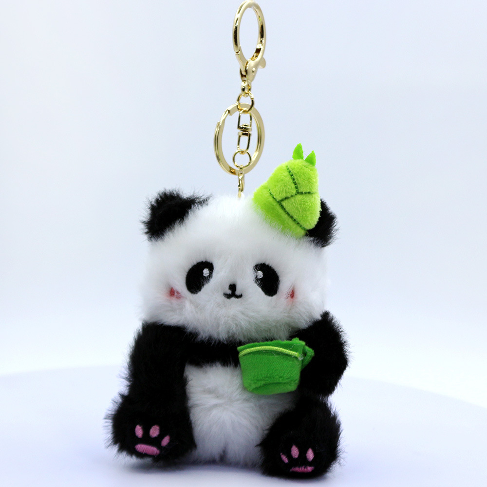 新パンダ小物飾り花柄ぬいぐるみ人形バックパック飾り車キーホルダー成都基地同型卸売