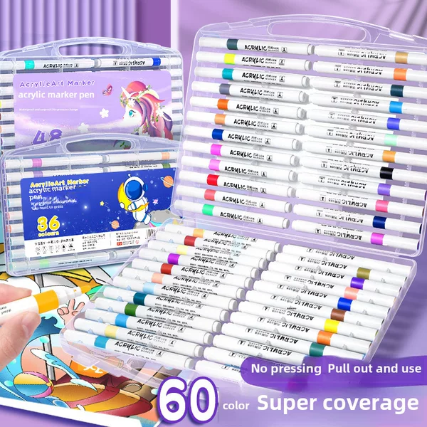 Acrylic marker children's watercolor Pen Waterproof opaque primary school student art painting Suit washable
