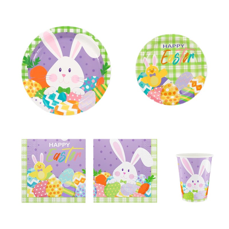 New Easter rabbit egg theme party suit festival disposable paper plate paper cup tissue tableware decoration New Easter rabbit egg theme party suit festival disposable paper plate paper cup tissue tableware decoration