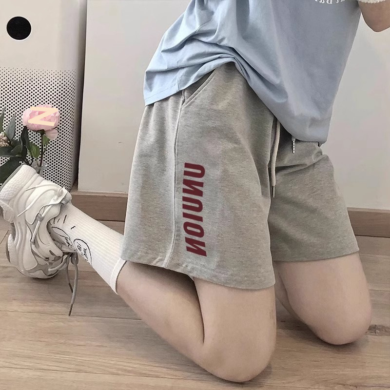 Casual Shorts for Women, Summer Petite Mid-Waist Slimming Japanese Hong Kong Style Chic Five-Point Wide-Leg Sports Shorts