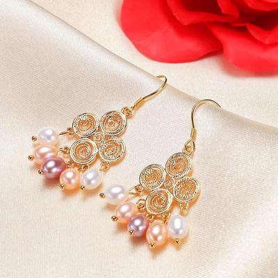 厂家直供S925银耳钩复古宫廷风淡水珍珠耳环少女气质时尚耳饰批发|ru